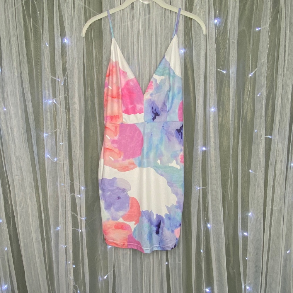 Fashion Nova ❤️Watercolor Dress - SZ S